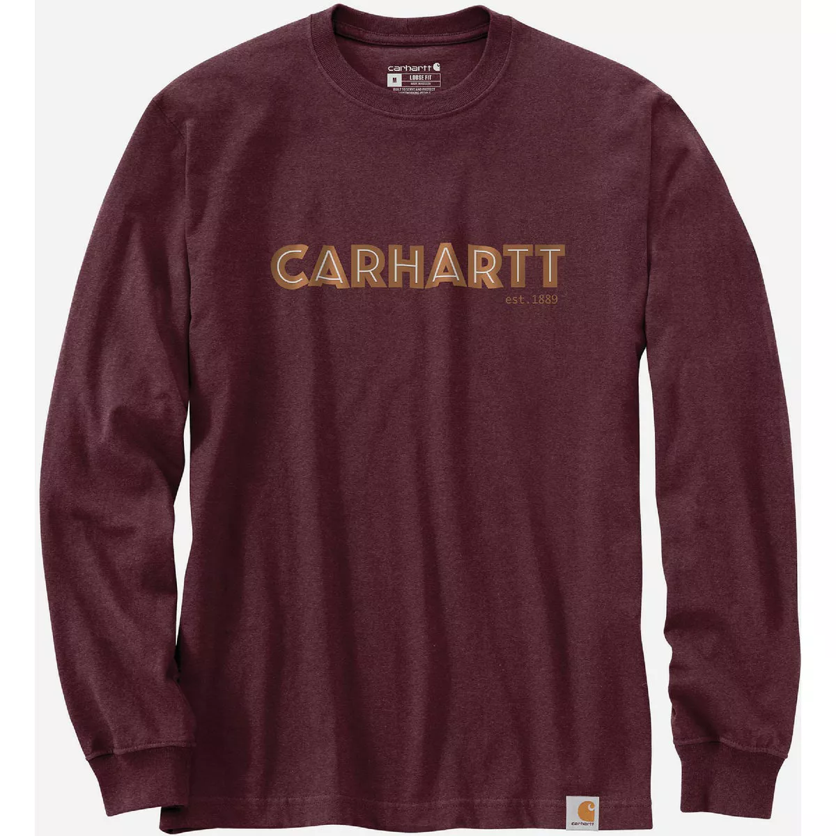 Carhartt Men's 4XL Regular Port Long Sleeve Heavyweight Logo Graphic T-Shirt, Relaxed Fit