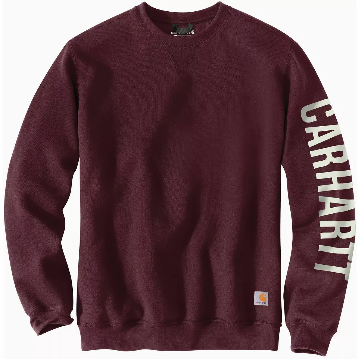 Carhartt Rain Defender Men's XL Regular Port Fleece-Lined Logo Graphic Crewneck Sweatshirt, Loose Fit