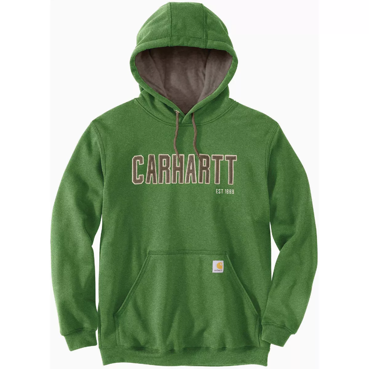 Carhartt Men's 3XL Regular Arborvitae Heather Midweight Felt Logo Graphic Pullover Hooded Sweatshirt, Loose Fit