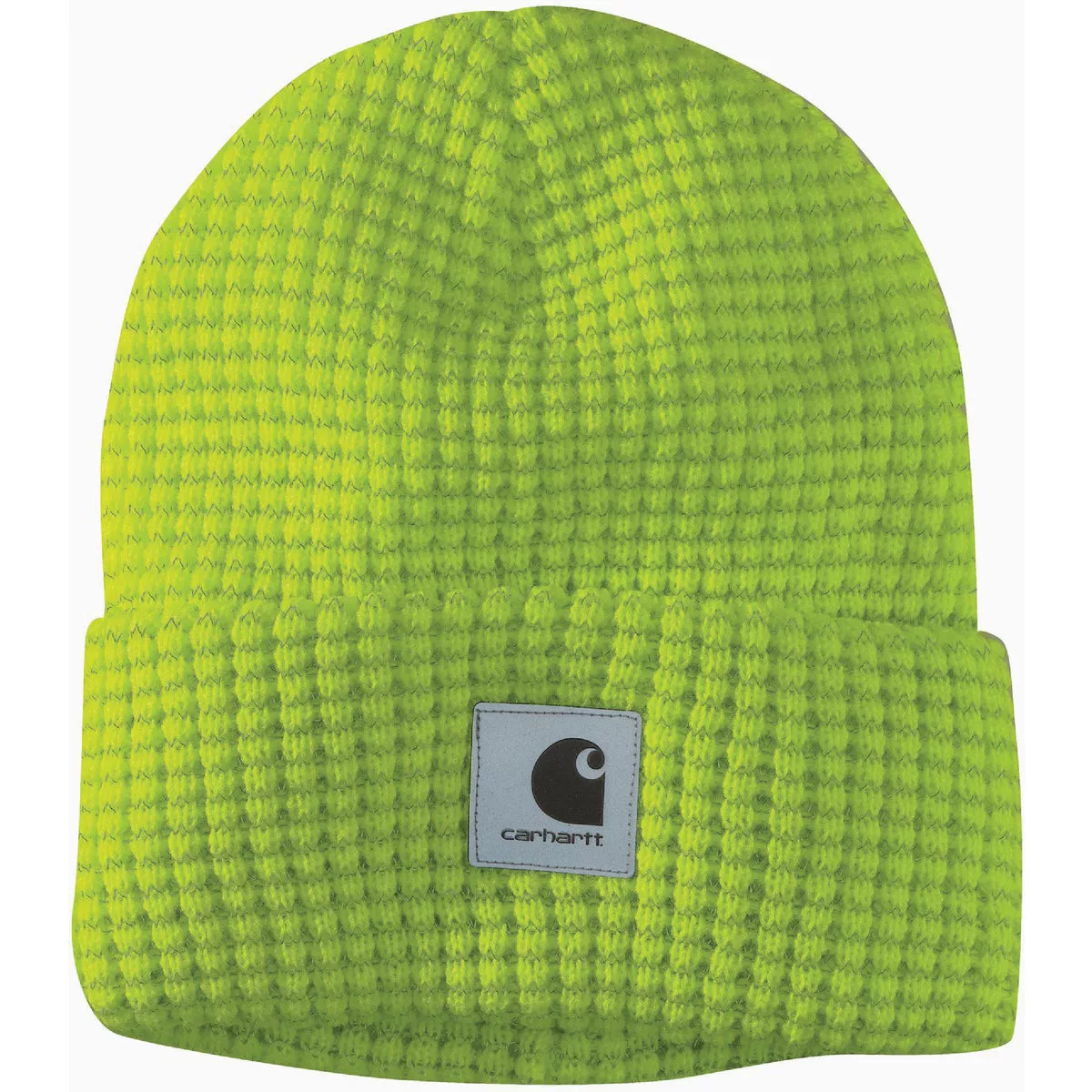 Carhartt Men's Brite Lime Knit Beanie with Reflective Patch