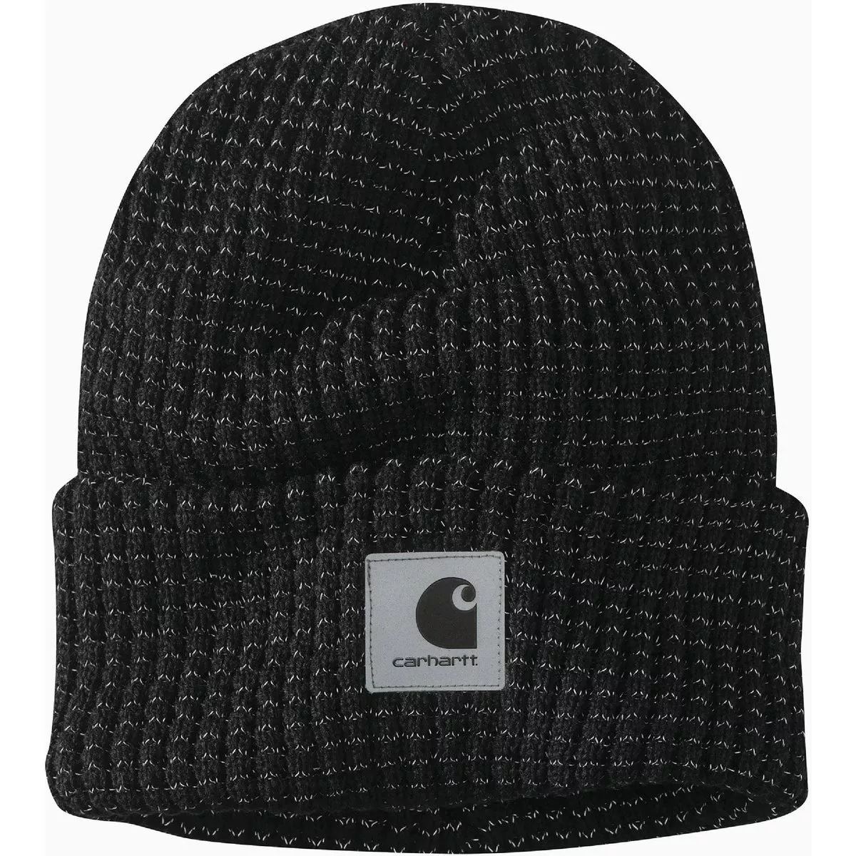 Carhartt Men's Black Knit Beanie with Reflective Patch