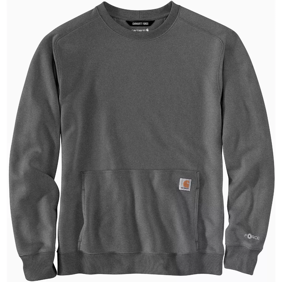 Carhartt Force Men's Large Regular Carbon Heather Lightweight Crewneck Sweatshirt, Relaxed Fit