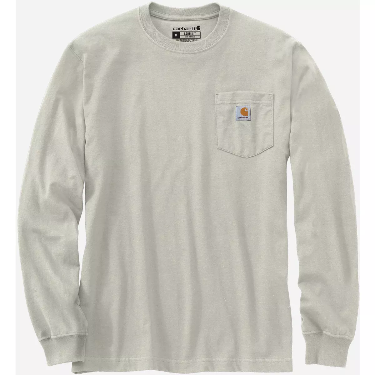Carhartt Men's XL Regular Malt Long Sleeve Heavyweight Pocket Logo Graphic T-Shirt, Loose Fit