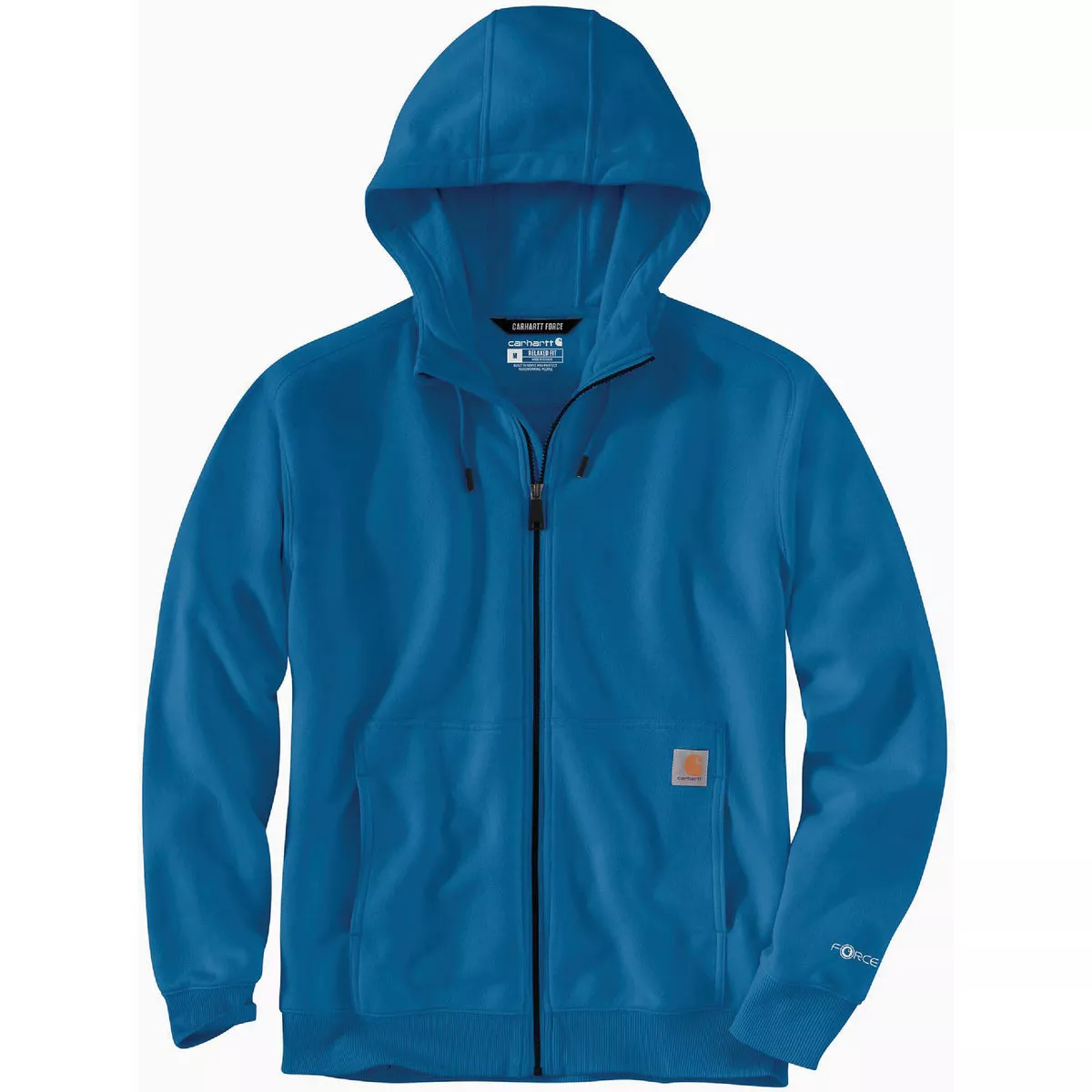 Carhartt Force Men's Medium Regular Marine Blue Lightweight Full Zip Sweatshirt, Relaxed Fit