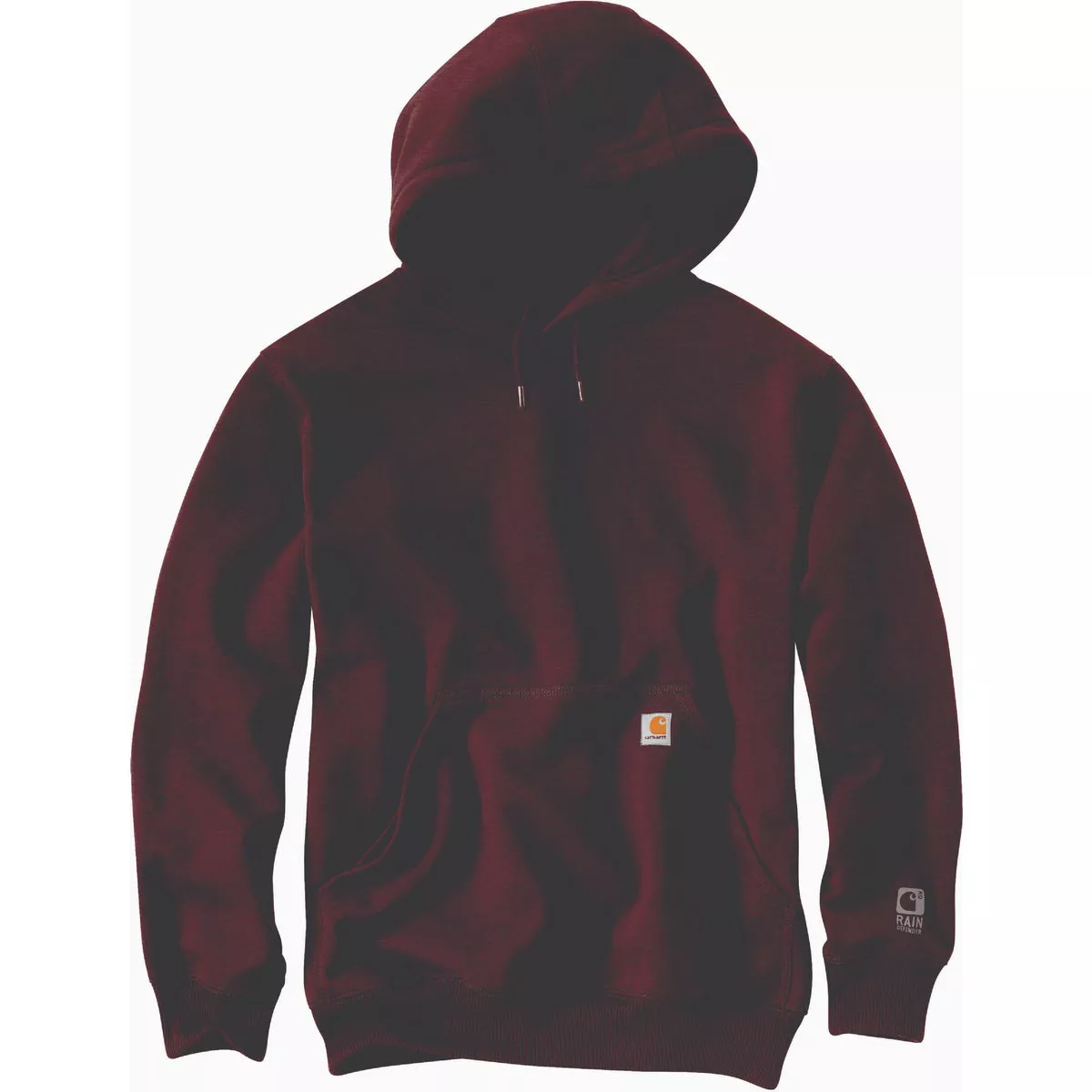 Carhartt Rain Defender Men's Large Tall Dark Cedar Heather Heavyweight Pullover Hooded Sweatshirt, Loose Fit