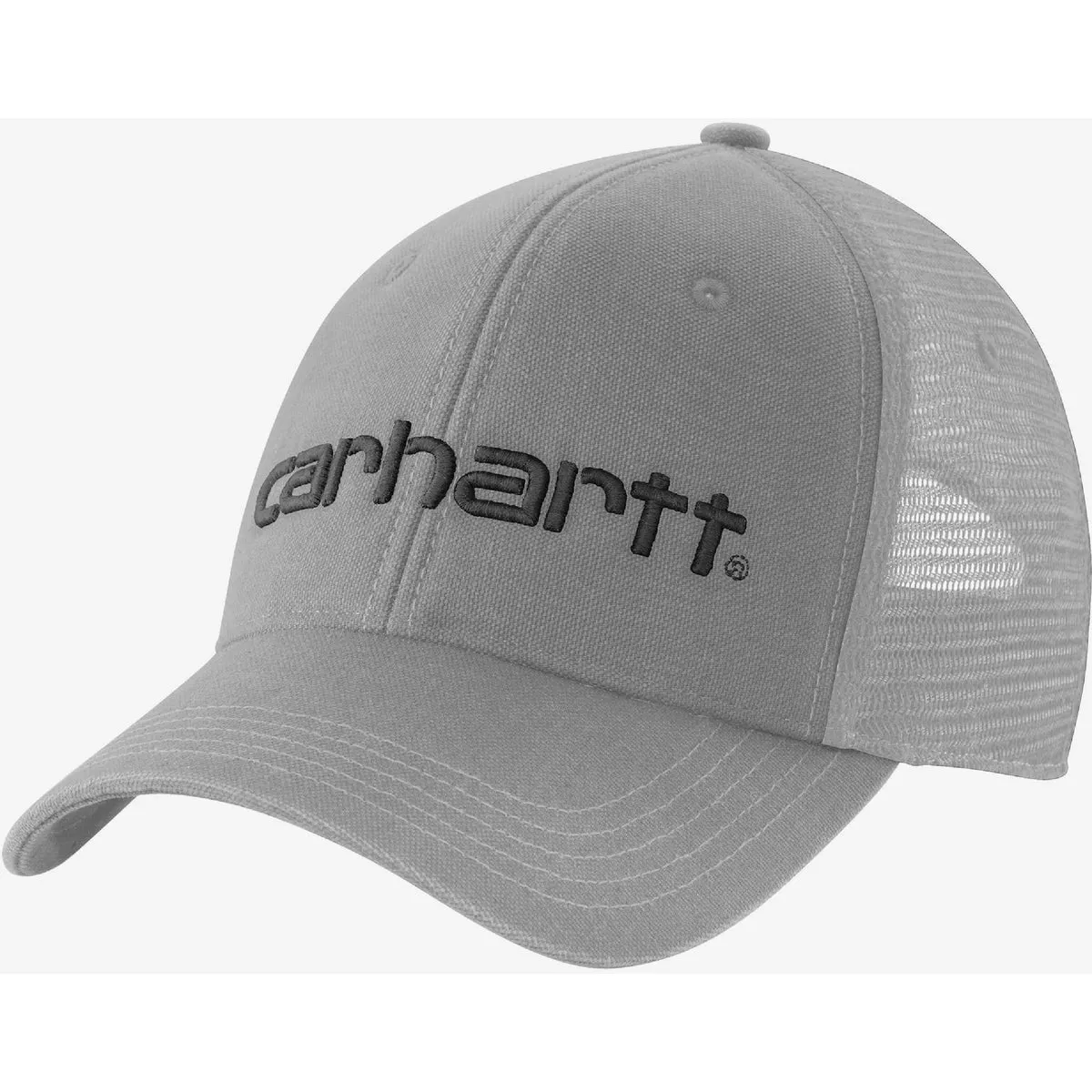 Carhartt Men's Asphalt/Black Adjustable Canvas Mesh-Back Logo Graphic Cap