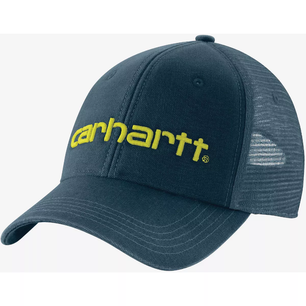 Carhartt Men's Night Blue Adjustable Canvas Mesh-Back Logo Graphic Cap