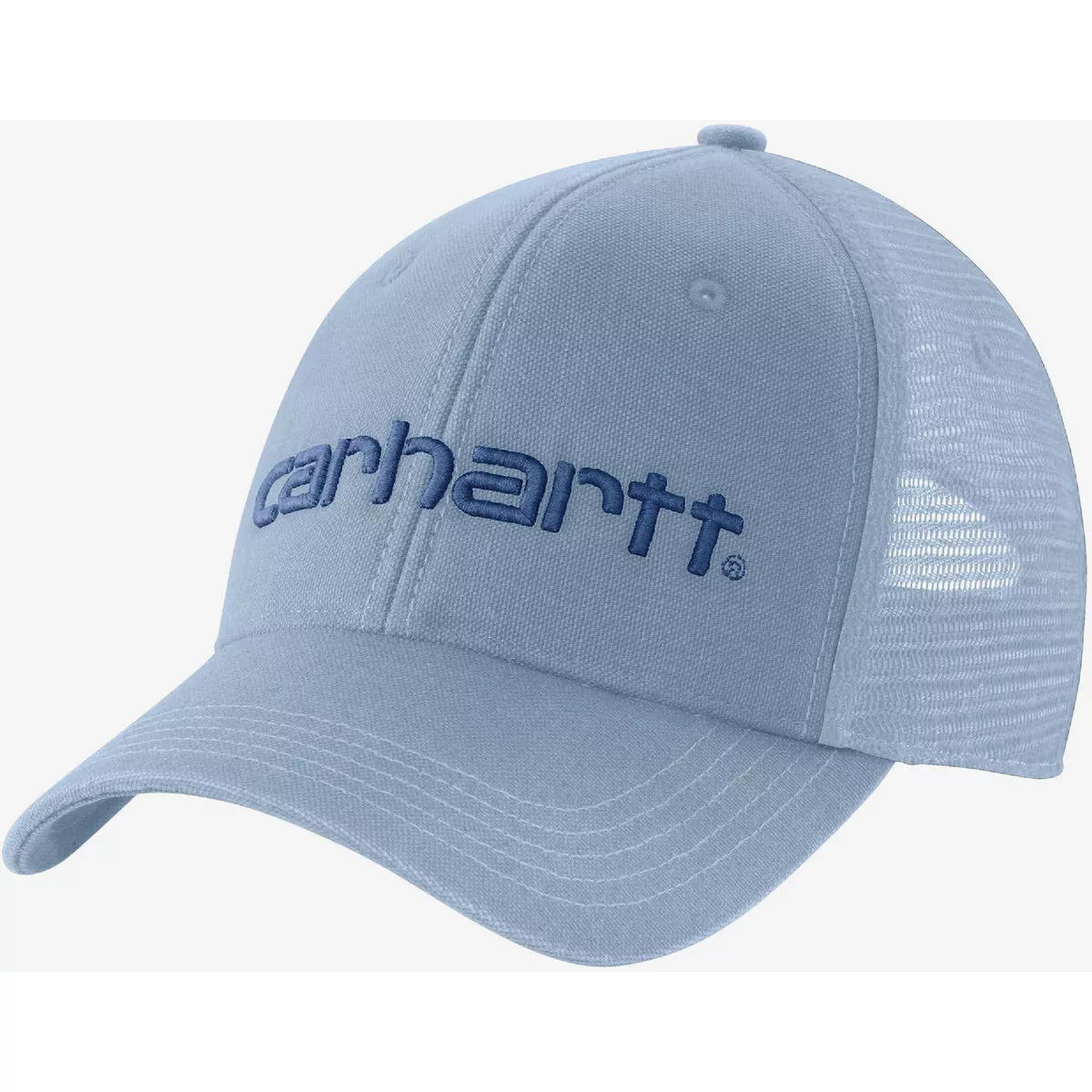 Carhartt Men's Alpine Blue Adjustable Canvas Mesh-Back Logo Graphic Cap
