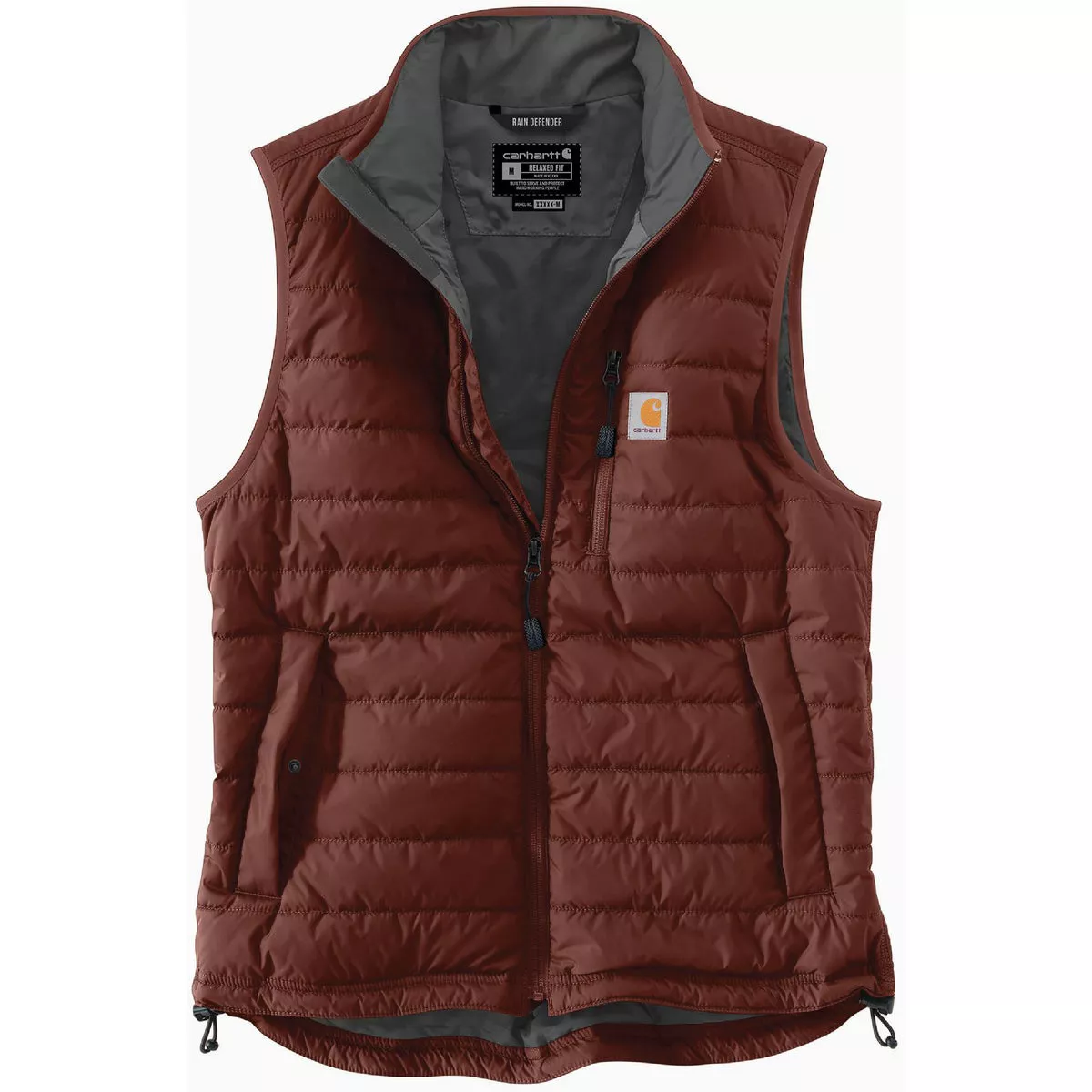 Carhartt Rain Defender Men's Medium Regular Mineral Red Lightweight Insualted Vest, Relaxed Fit