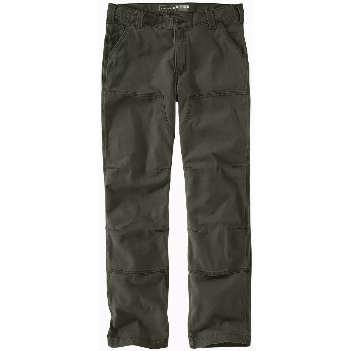 Carhartt Rugged Flex Men's 44x30 Moss Canvas Double-Front Utility Work Pants, Relaxed Fit