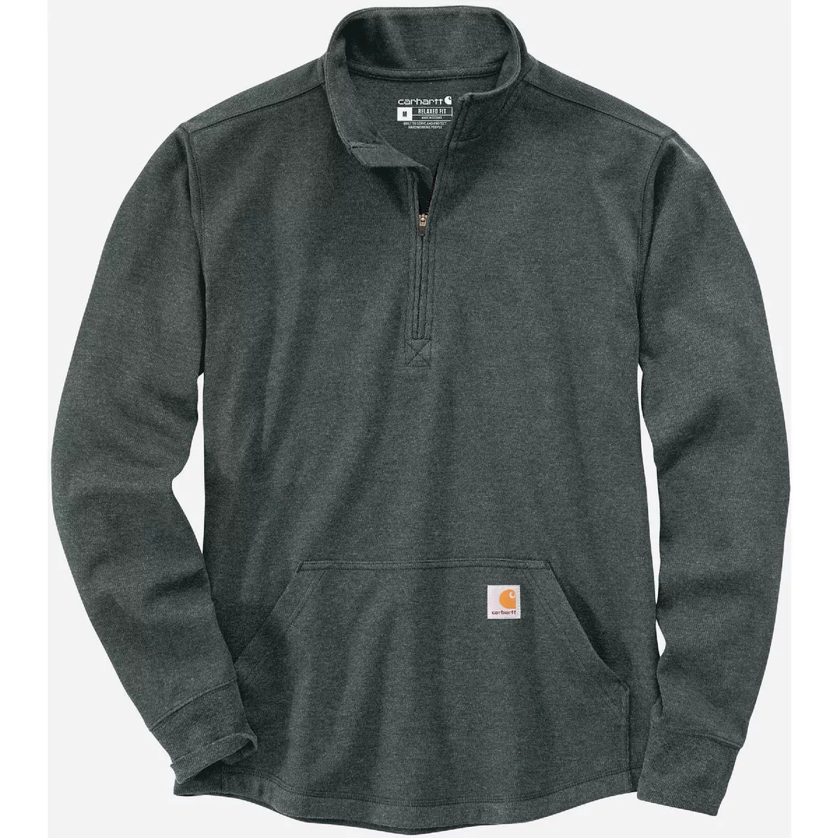 Carhartt Men's Large Regular Elm Heather Long Sleeve Heavyweight 1/2-Zip Thermal Shirt, Relaxed Fit
