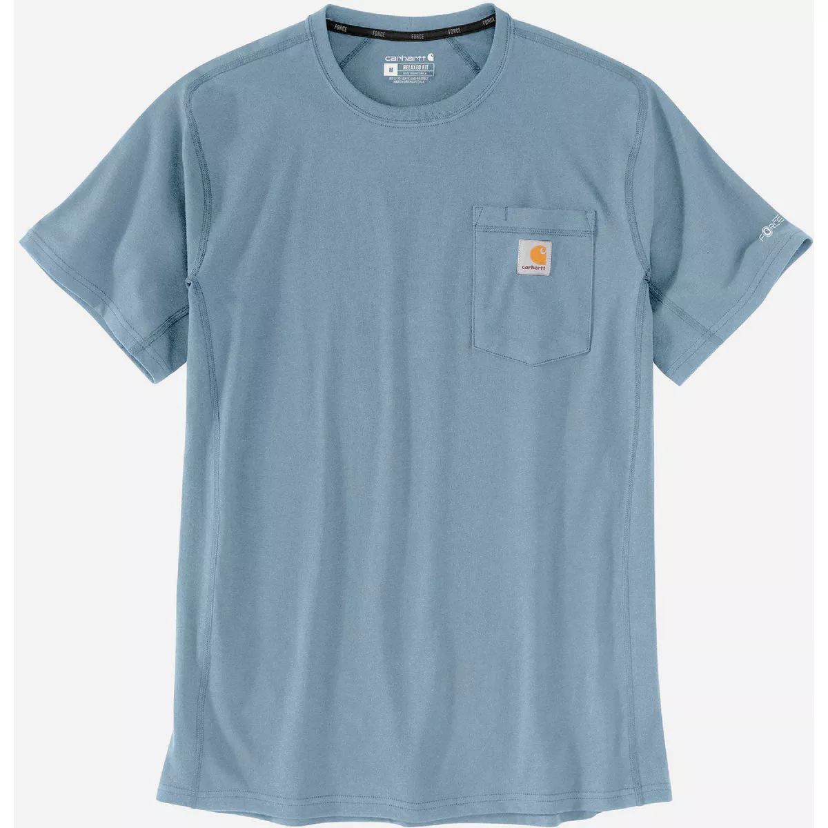 Carhartt Force Men's Small Regular Alpine Blue Midweight Short Sleeve Pocket T-Shirt, Relaxed Fit