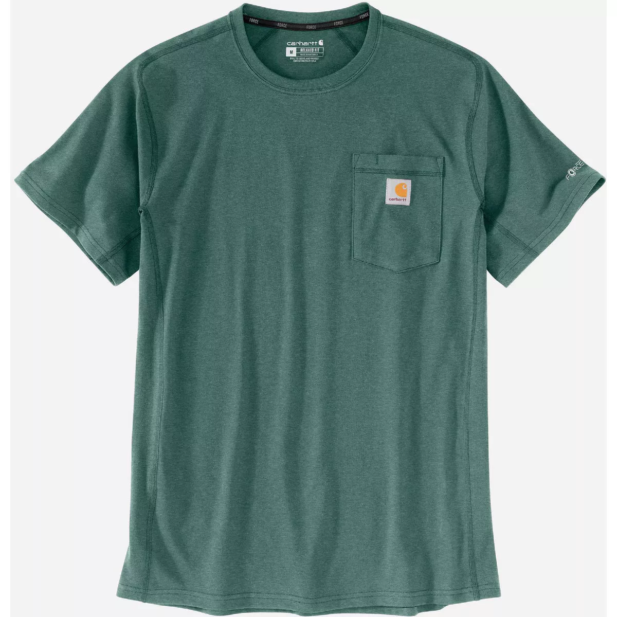 Carhartt Force Men's 2XL Tall Slate Green Heather Midweight Short Sleeve Pocket T-Shirt, Relaxed Fit