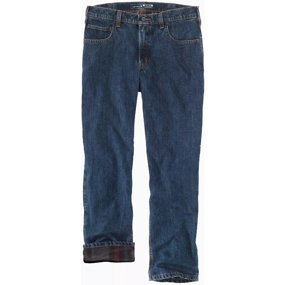 Carhartt Men's 35x34 Canal Flannel-Lined 5-Pocket Jeans, Relaxed Fit