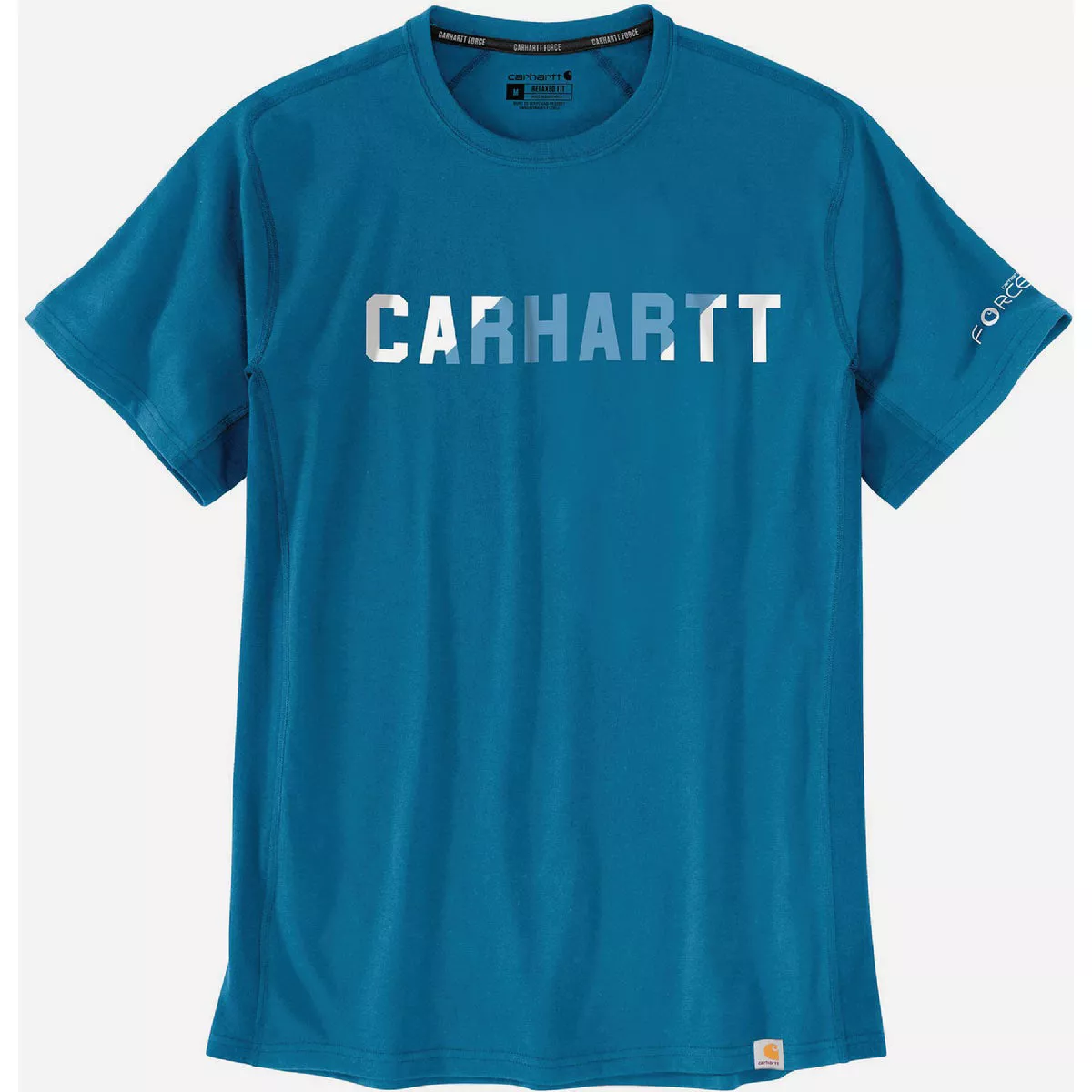 Carhartt Force Men's 4XL Regular Marine Blue Midweight Short Sleeve Block Logo Graphic T-Shirt, Relaxed Fit