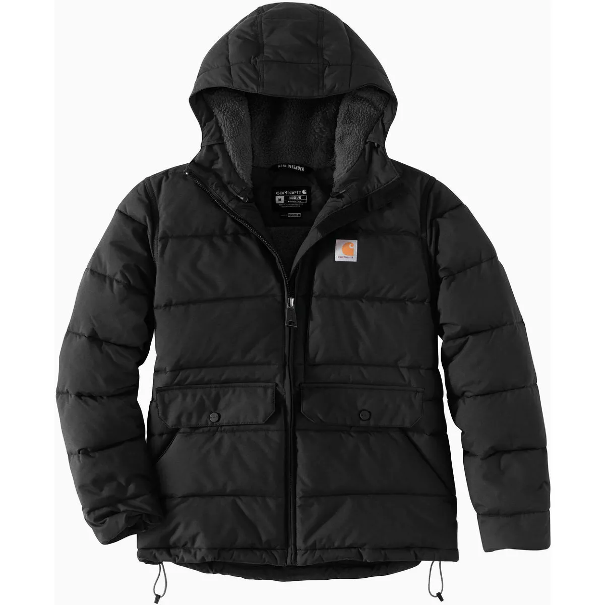 Carhartt Women's Medium Regular Black Midweight Utility Jacket, Relaxed Fit