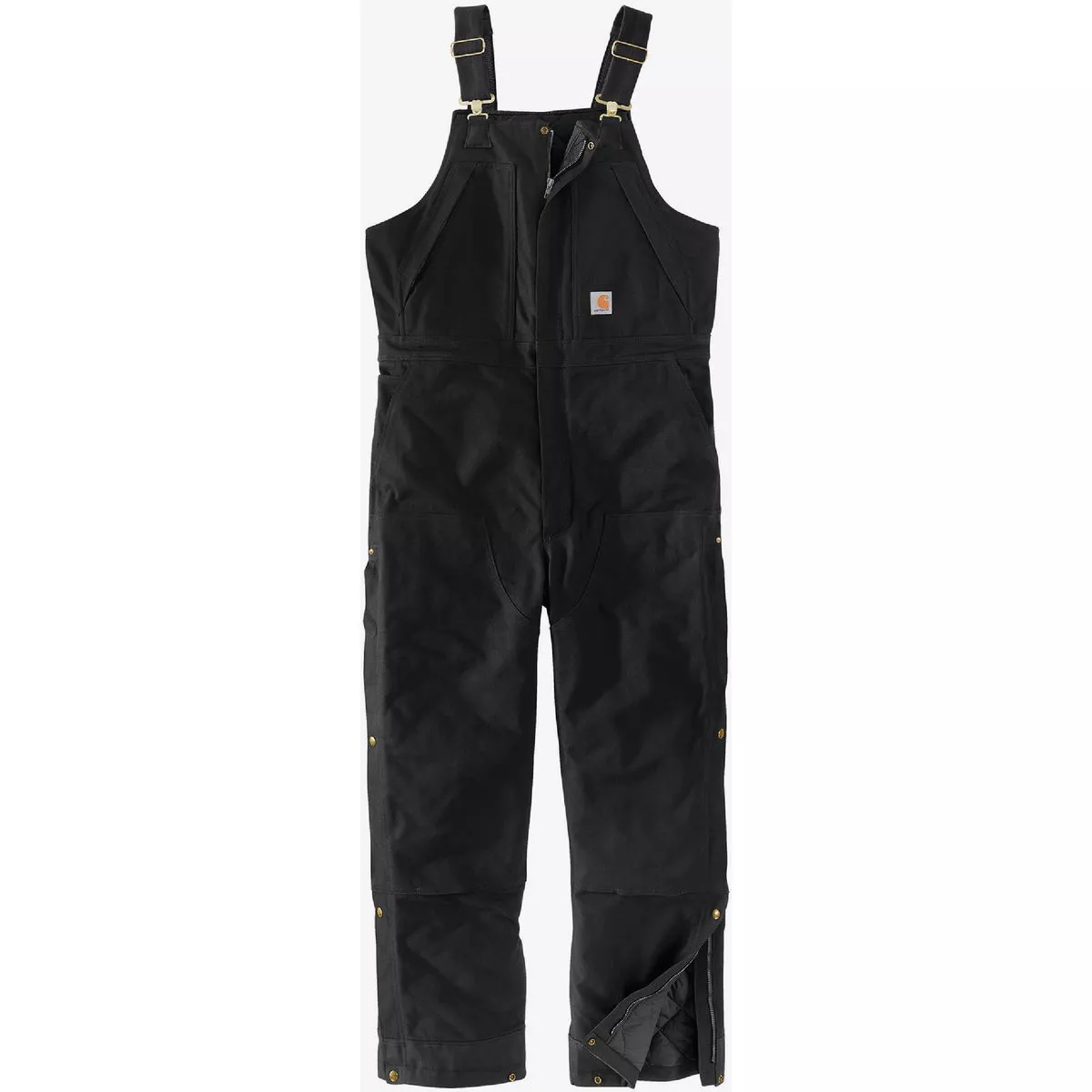 Carhartt Men's 3XL Regular Black Firm Duck Insualted Biberalls, Loose Fit