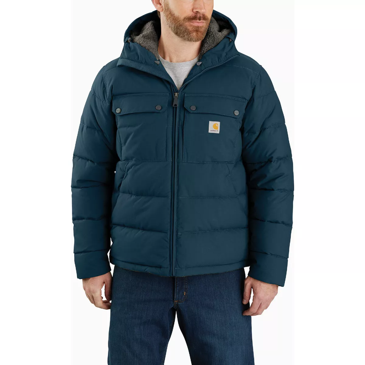 Carhartt Rain Defender Men's XL Regular Night Blue Midweight Insulated Jacket, Loose Fit