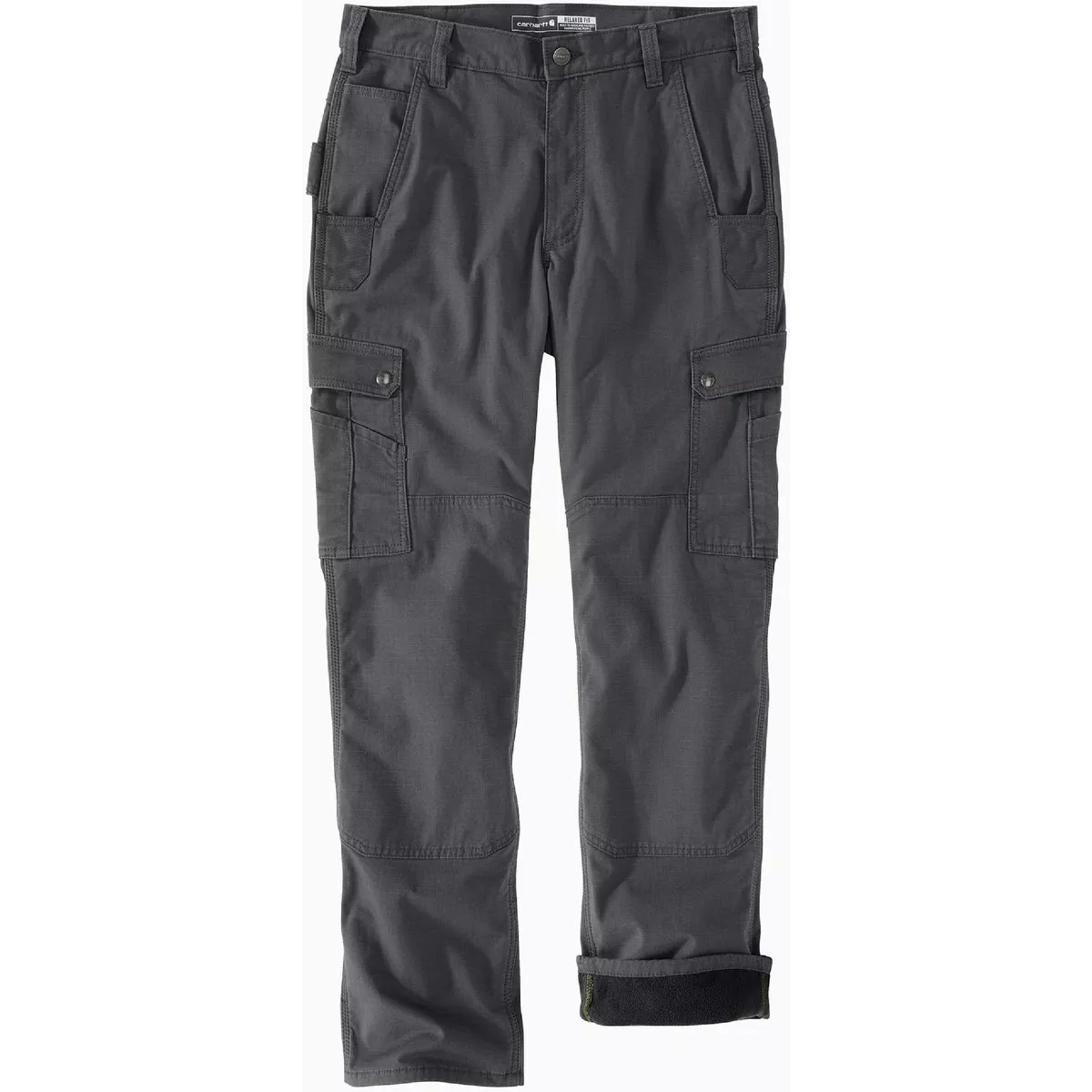 Carhartt Rugged Flex Men's 40x30 Shadow Ripstop Cargo Fleece-Lined Work Pants, Relaxed Fit
