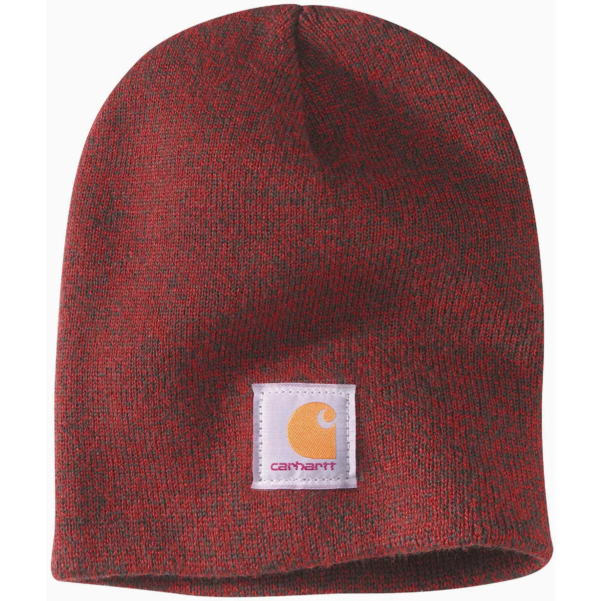 Carhartt Men's Chili Pepper/Dark Brown Marl Rib Knit Acrylic Beanie