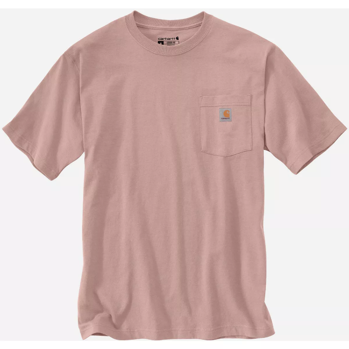 Carhartt Men's XL Tall Ash Rose Heavyweight Short Sleeve Pocket T-Shirt, Loose Fit