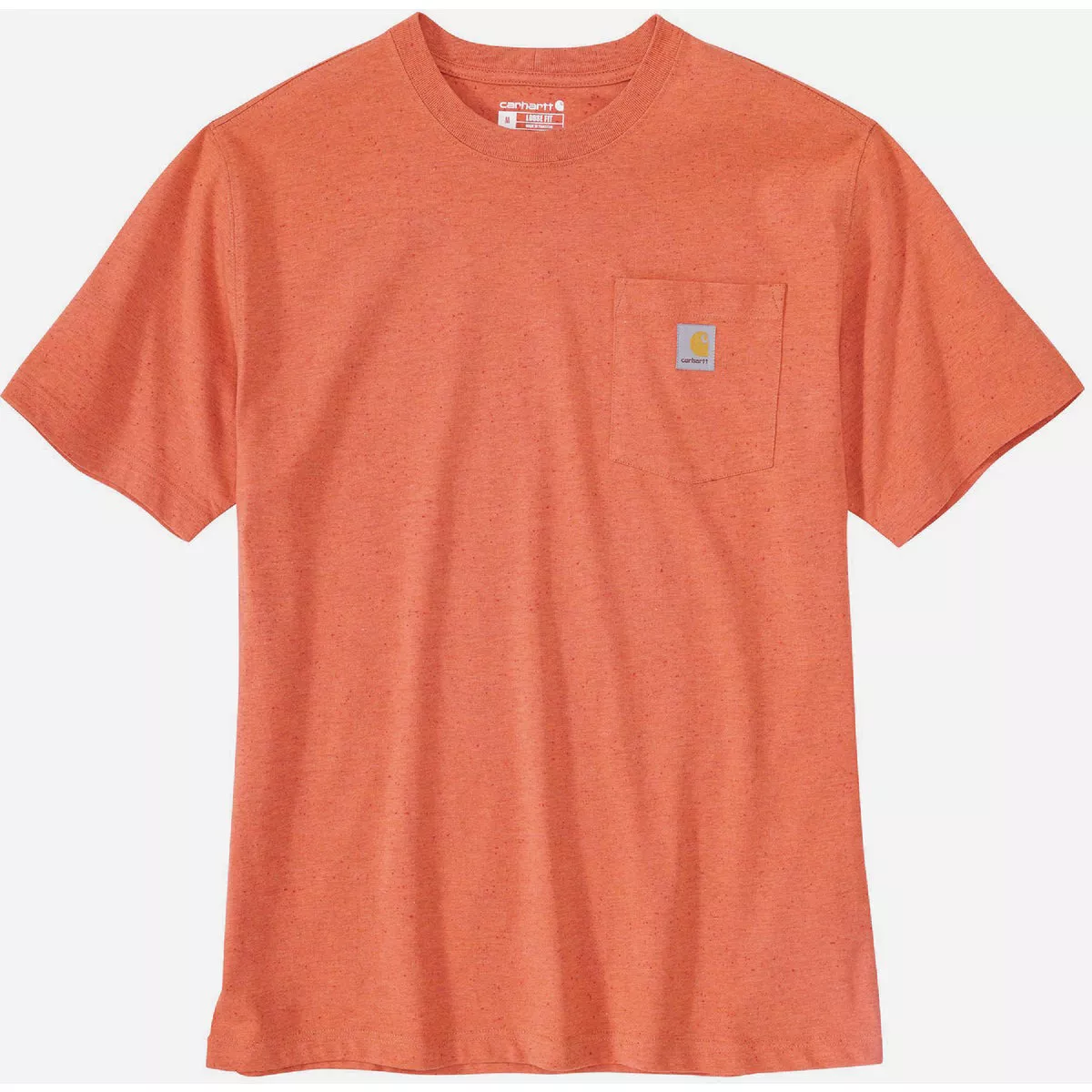 Carhartt Men's Large Tall Desert Orange Heather Nep Heavyweight Short Sleeve Pocket T-Shirt, Loose Fit
