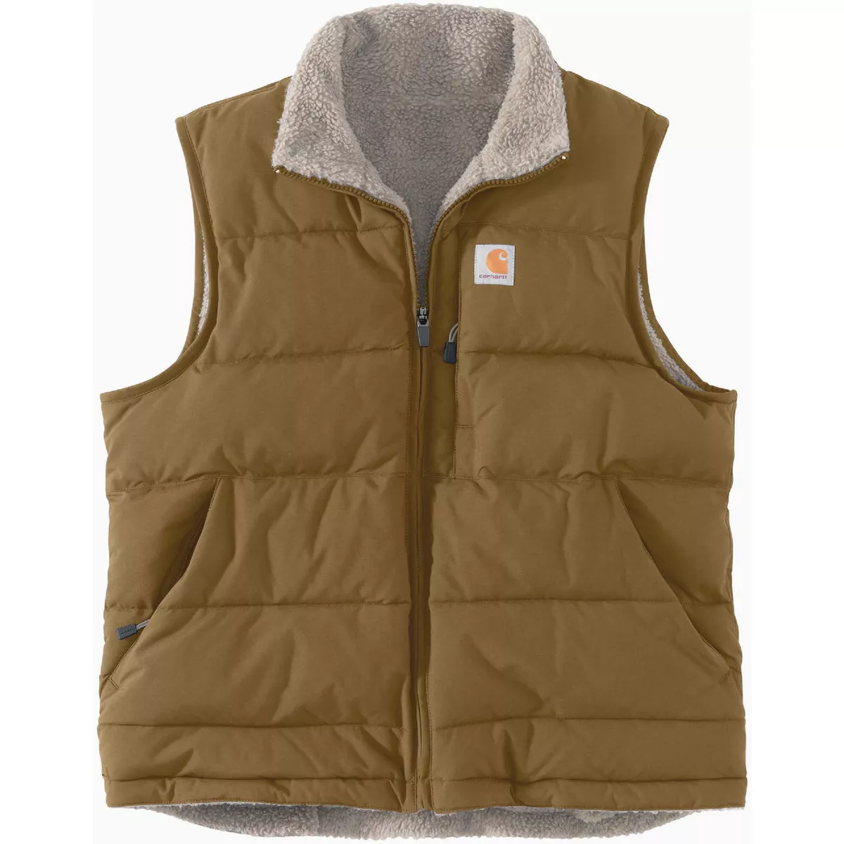 Carhartt Women's Small Regular Oak Brown Midweight Utility Vest, Relaxed Fit