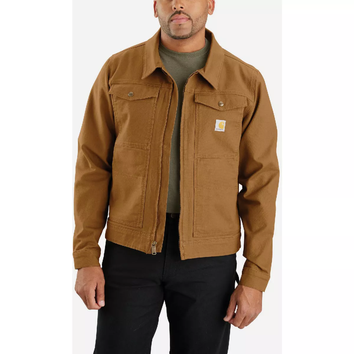 Carhartt Rugged Flex Men's L Regular Brown Duck Jacket, Relaxed Fit - photo 2