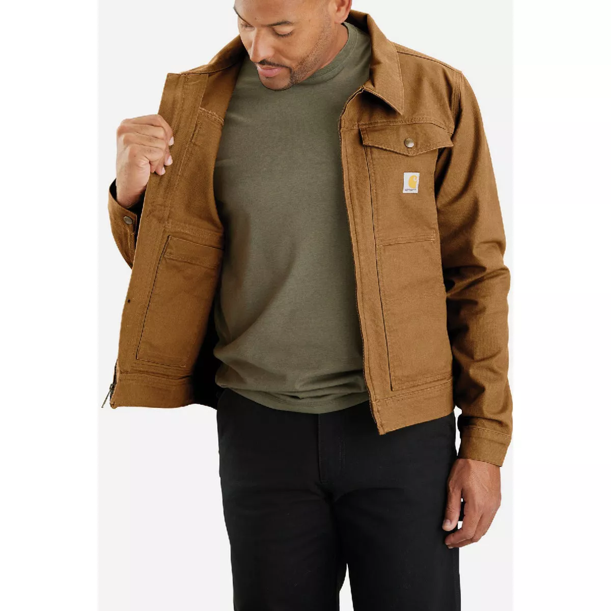 Carhartt Rugged Flex Men's L Regular Brown Duck Jacket, Relaxed Fit - photo 4