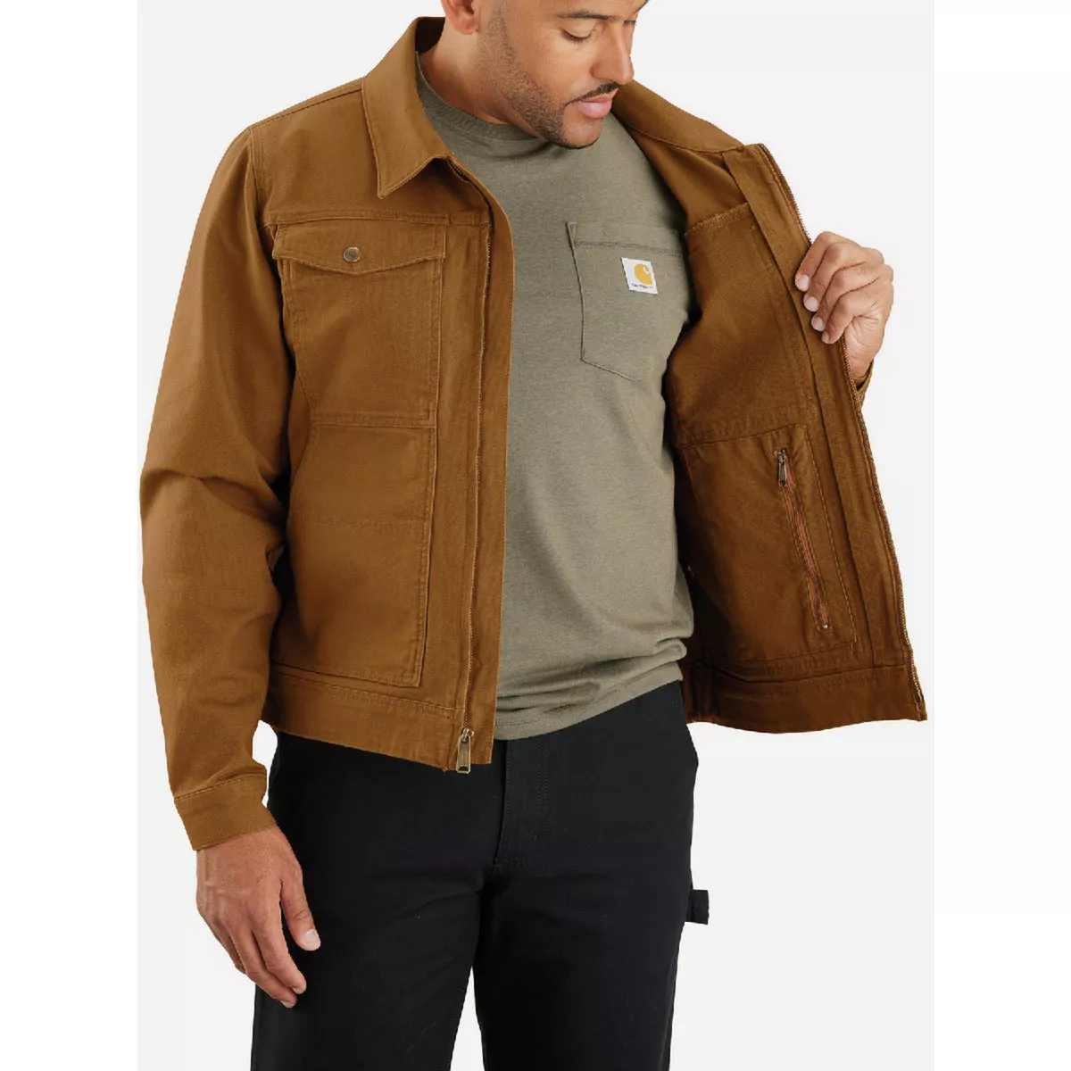 Carhartt Rugged Flex Men's L Regular Brown Duck Jacket, Relaxed Fit - photo 5