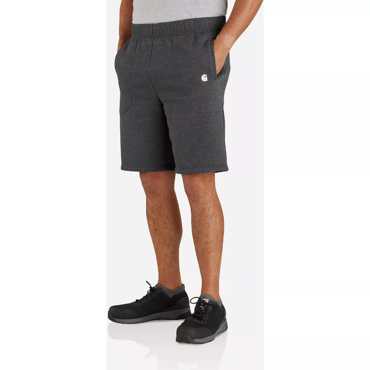Carhartt Men's XL Regular Carbon Heather Midweight Fleece Shorts, Relaxed Fit