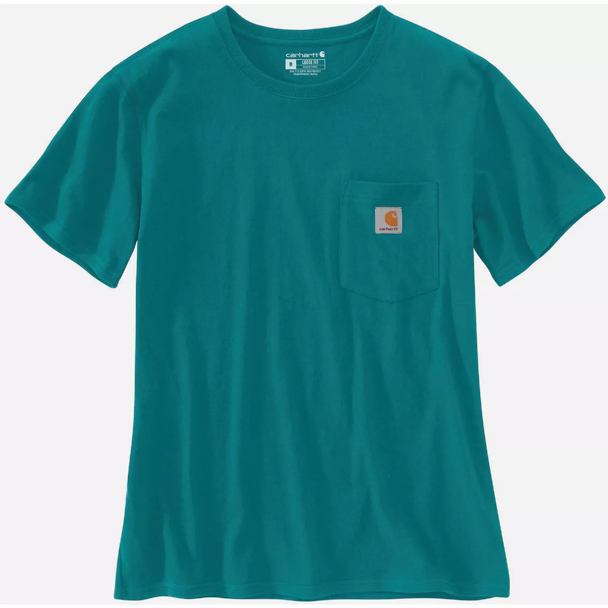 Carhartt Women's Small Regular Shaded Spruce Heavyweight Short Sleeve Pocket T-Shirt, Loose Fit