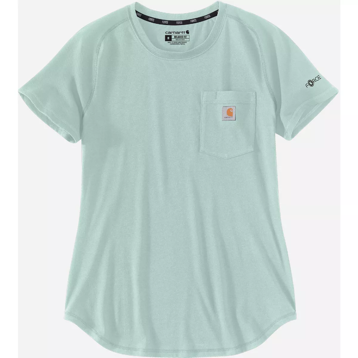 Carhartt Force Women's XL Regular Blue Surf Midweight Short Sleeve Pocket T-Shirt, Relaxed Fit