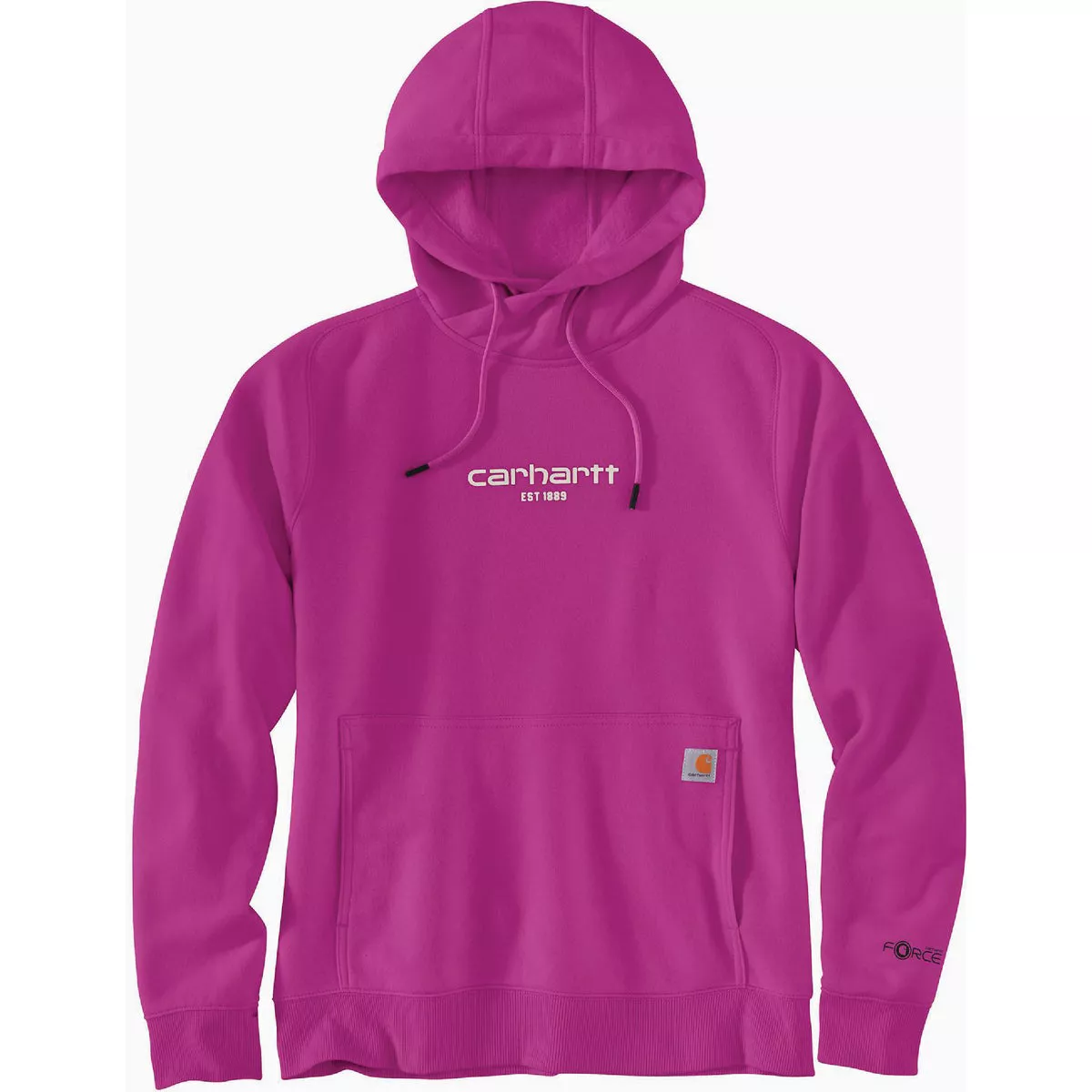 Carhartt Force Women's Small Regular Magenta Agate Lightweight Graphic Hooded Sweatshirt, Relaxed Fit