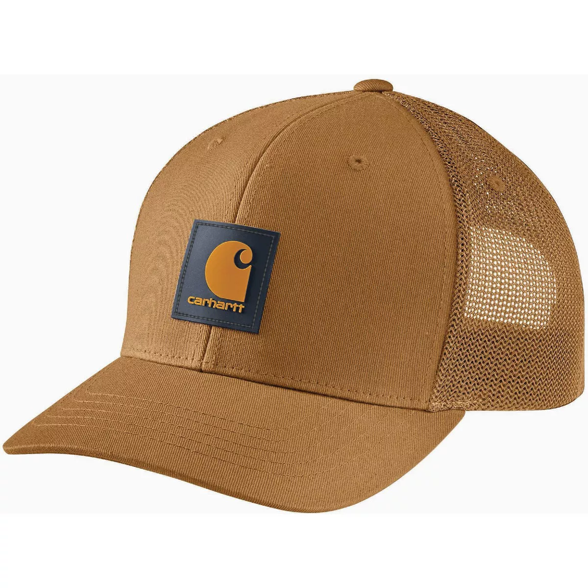 Carhartt Rugged Flex Men's Brown/Honeycomb Twill Mesh-Back Logo Patch Cap