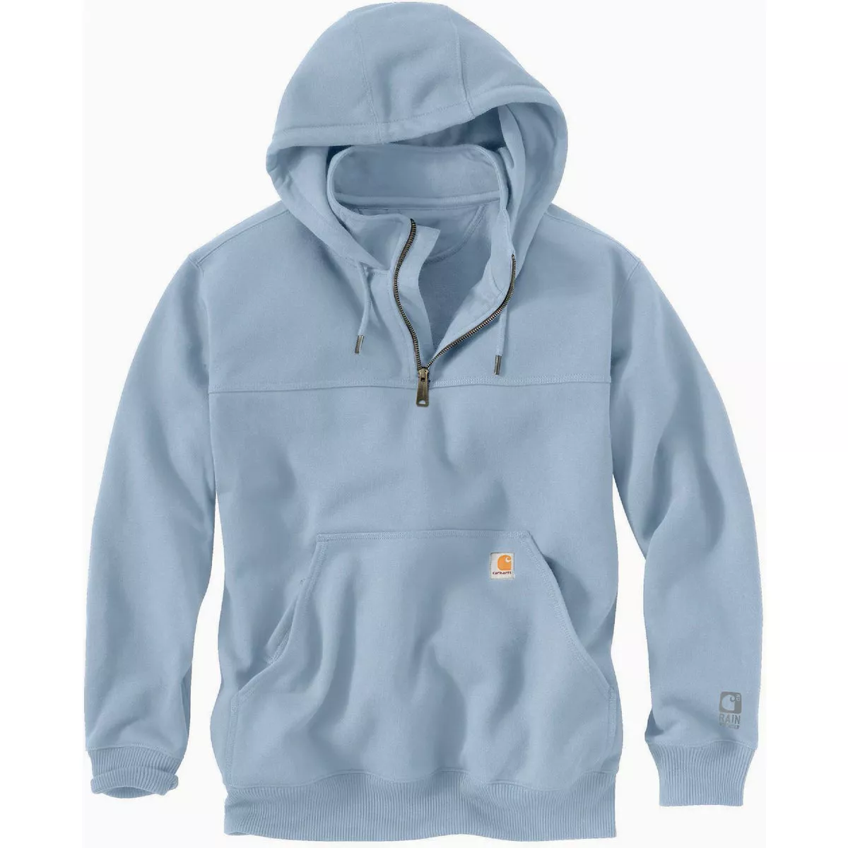 Carhartt Rain Defender Men's L Regular Neptune Heavyweight Quarter-Zip Hoodie, Loose Fit
