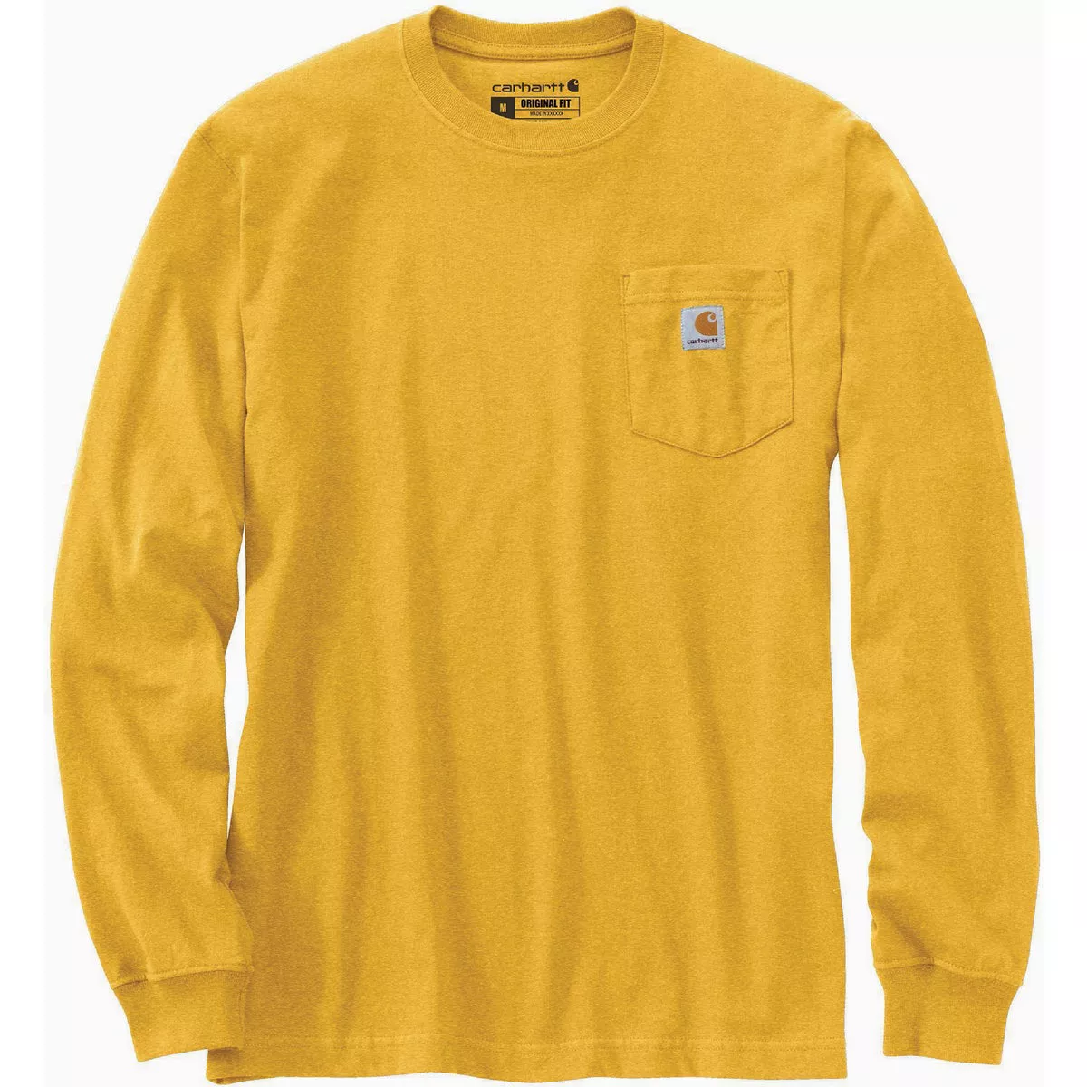Carhartt Men's 4XL Regular Honeycomb Heather Heavyweight Long Sleeve Pocket T-Shirt, Loose Fit