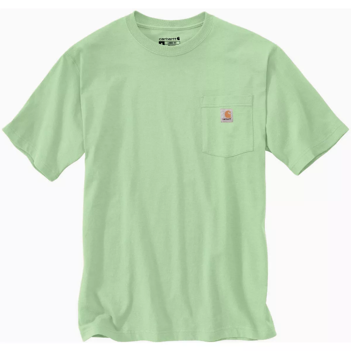 Carhartt Men's Medium Regular Aventurine Heavyweight Short Sleeve Pocket T-Shirt, Loose Fit