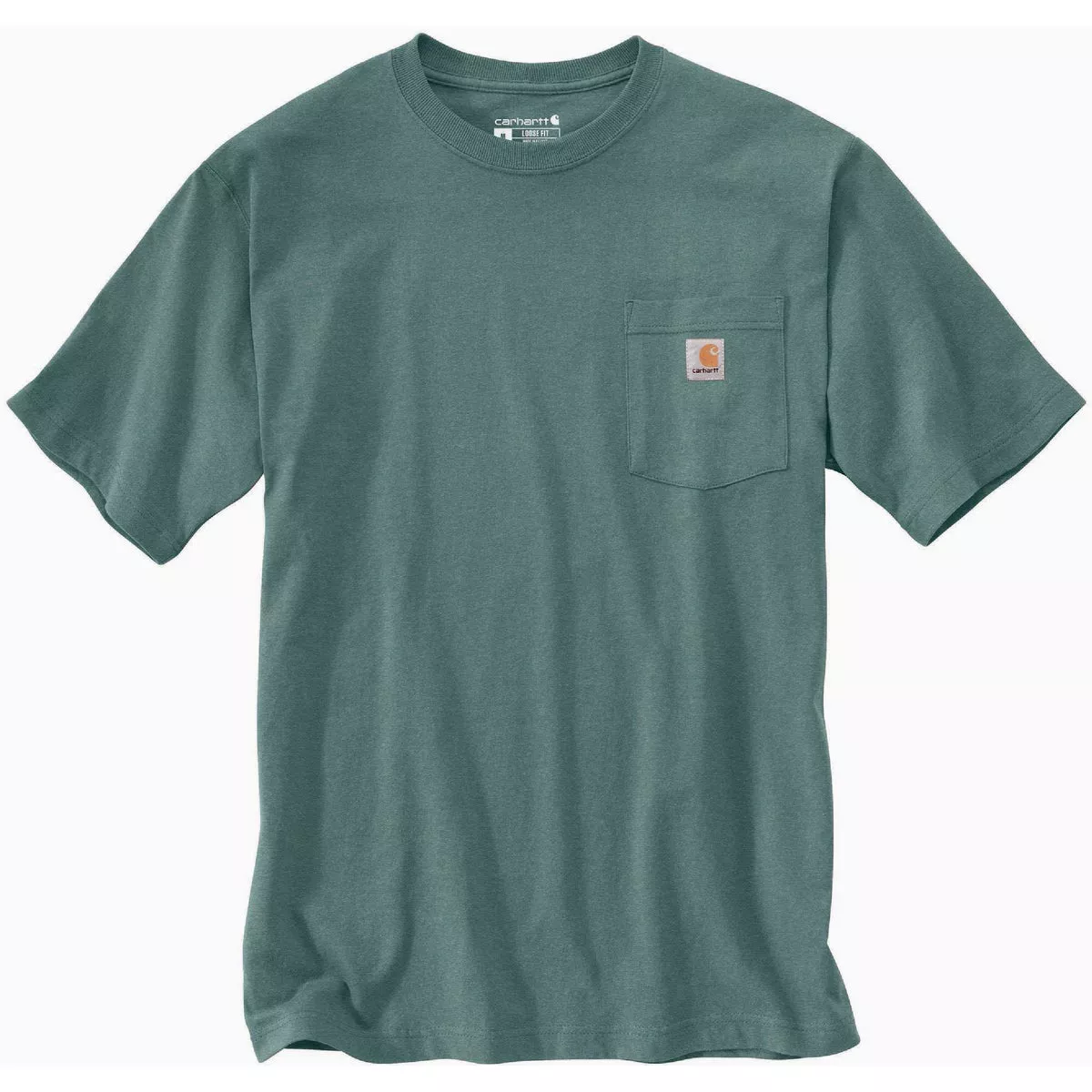 Carhartt Men's XL Tall Sea Pine Heather Heavyweight Short Sleeve Pocket T-Shirt, Loose Fit