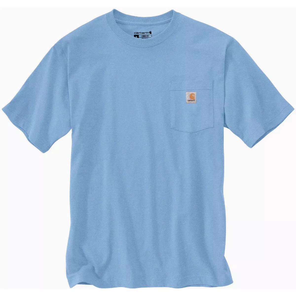 Carhartt Men's Large Regular Skystone Heather Heavyweight Short Sleeve Pocket T-Shirt, Loose Fit