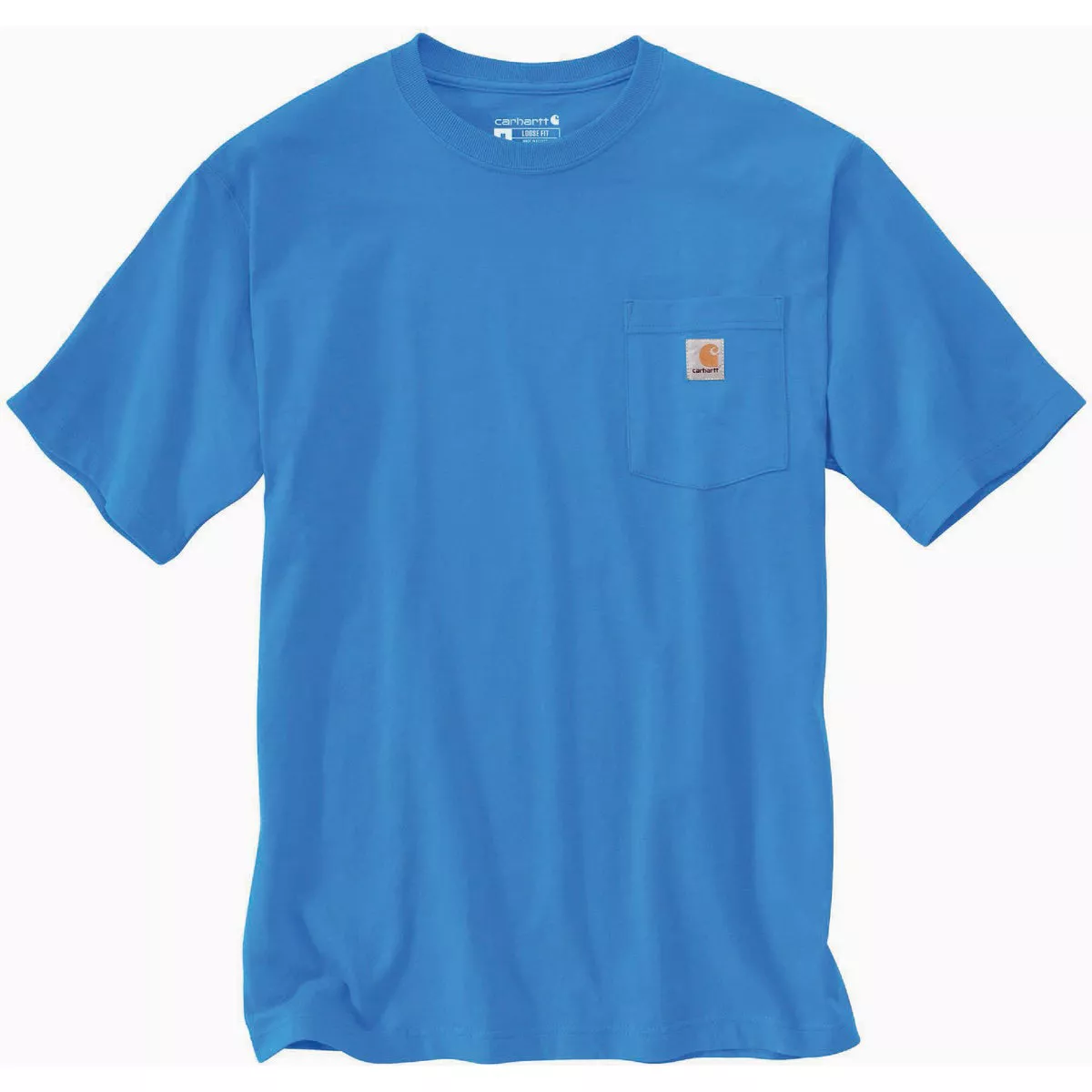 Carhartt Men's XL Regular Blue Glow Heavyweight Short Sleeve Pocket T-Shirt, Loose Fit