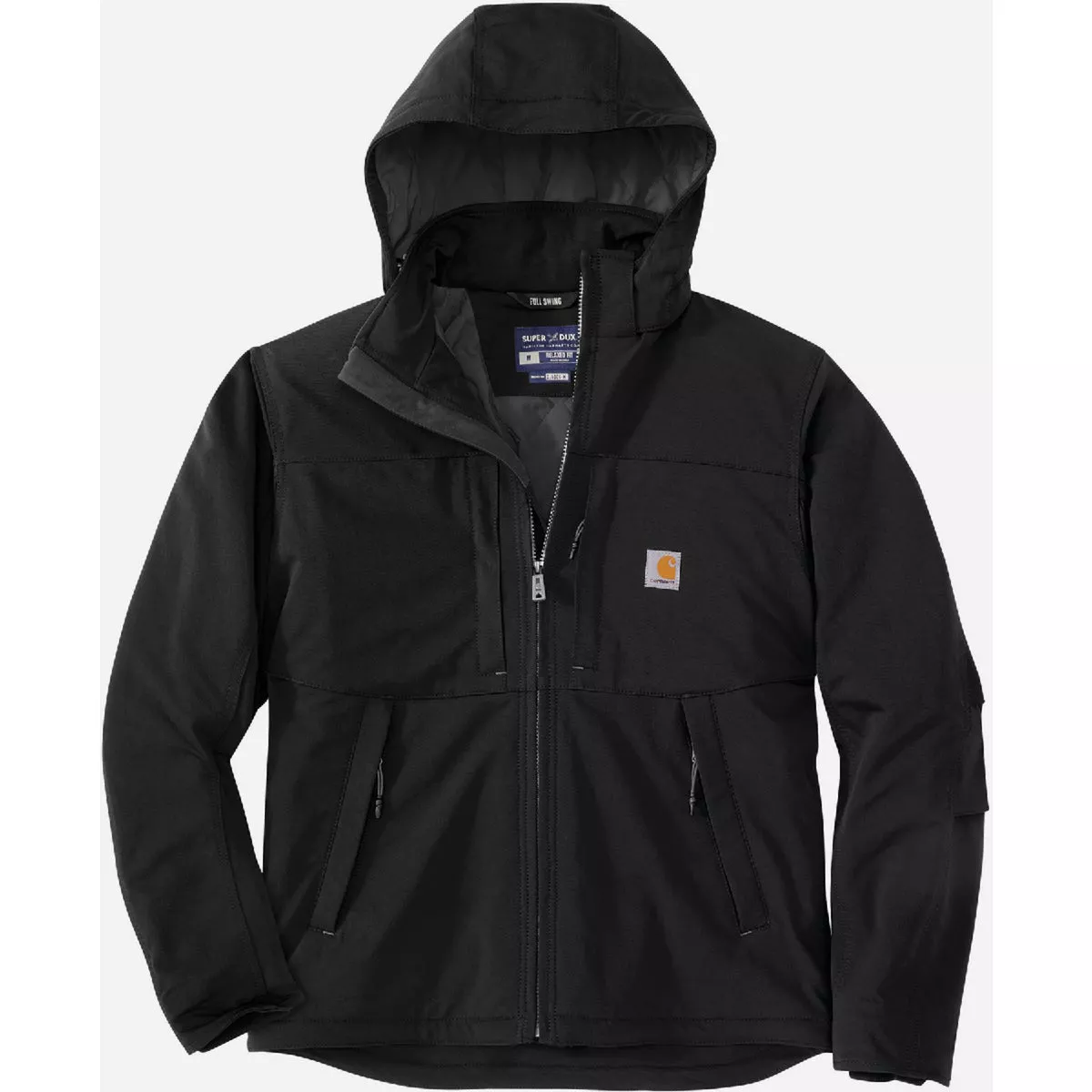Carhartt Super Dux Full Swing Men's L Regular Black Insulated Tech Jacket, Relaxed Fit