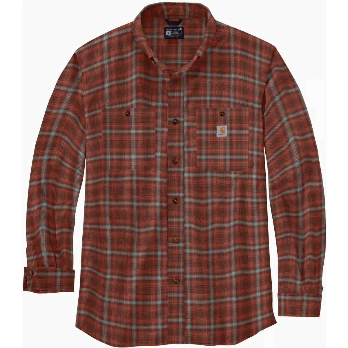 Carhartt Rugged Flex Men's 2XL Regular Sable Lightweight Long Sleeve Button Down Shirt, Relaxed Fit