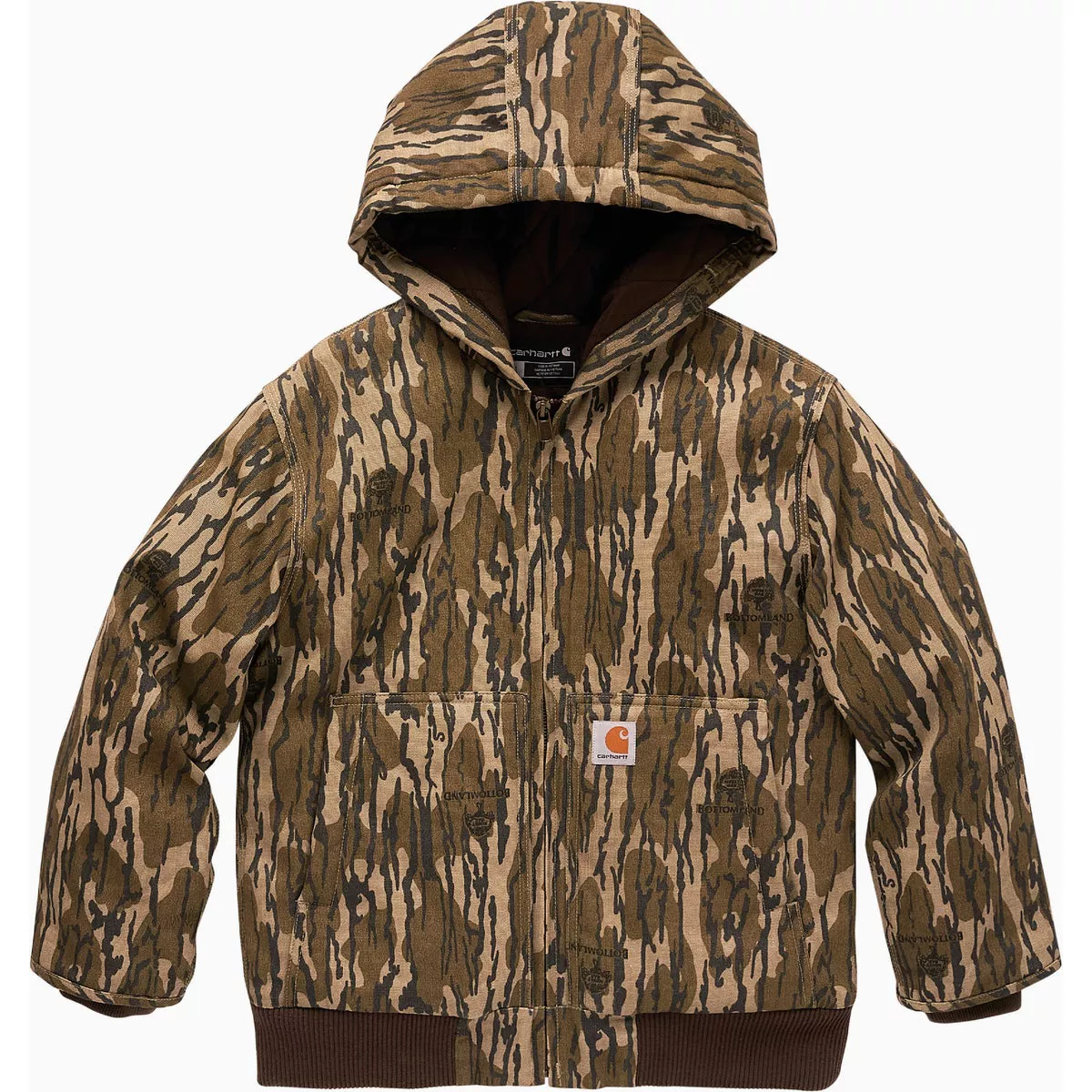 Carhartt Boys' 4T Mossy Oak Bottomland Canvas Insulated Hooded Camo Active Jac