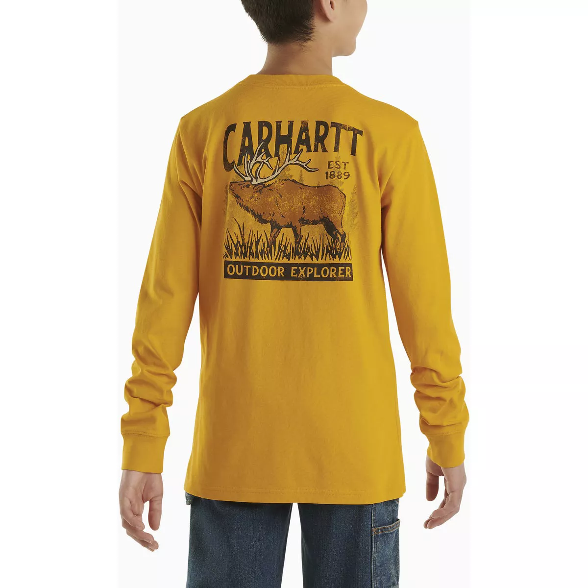 Carhartt Boys' 4T Golden Yellow Long Sleeve Elk Pocket T-Shirt