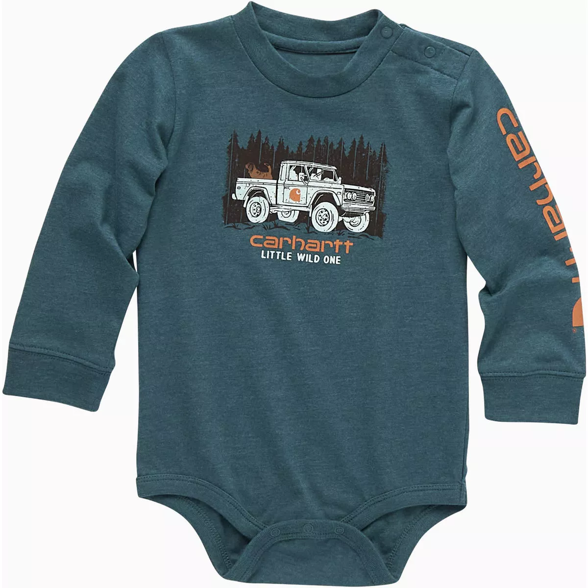 Carhartt Boys' 6M Shaded Spruce Heather Long Sleeve Construction Bodysuit