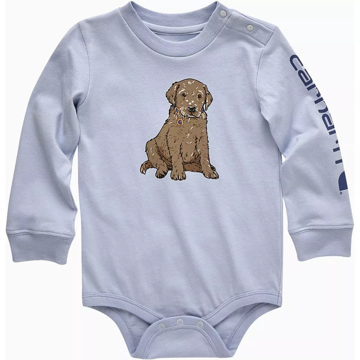 Carhartt Boys' 6M Cashmere Blue Long Sleeve Puppy Bodysuit