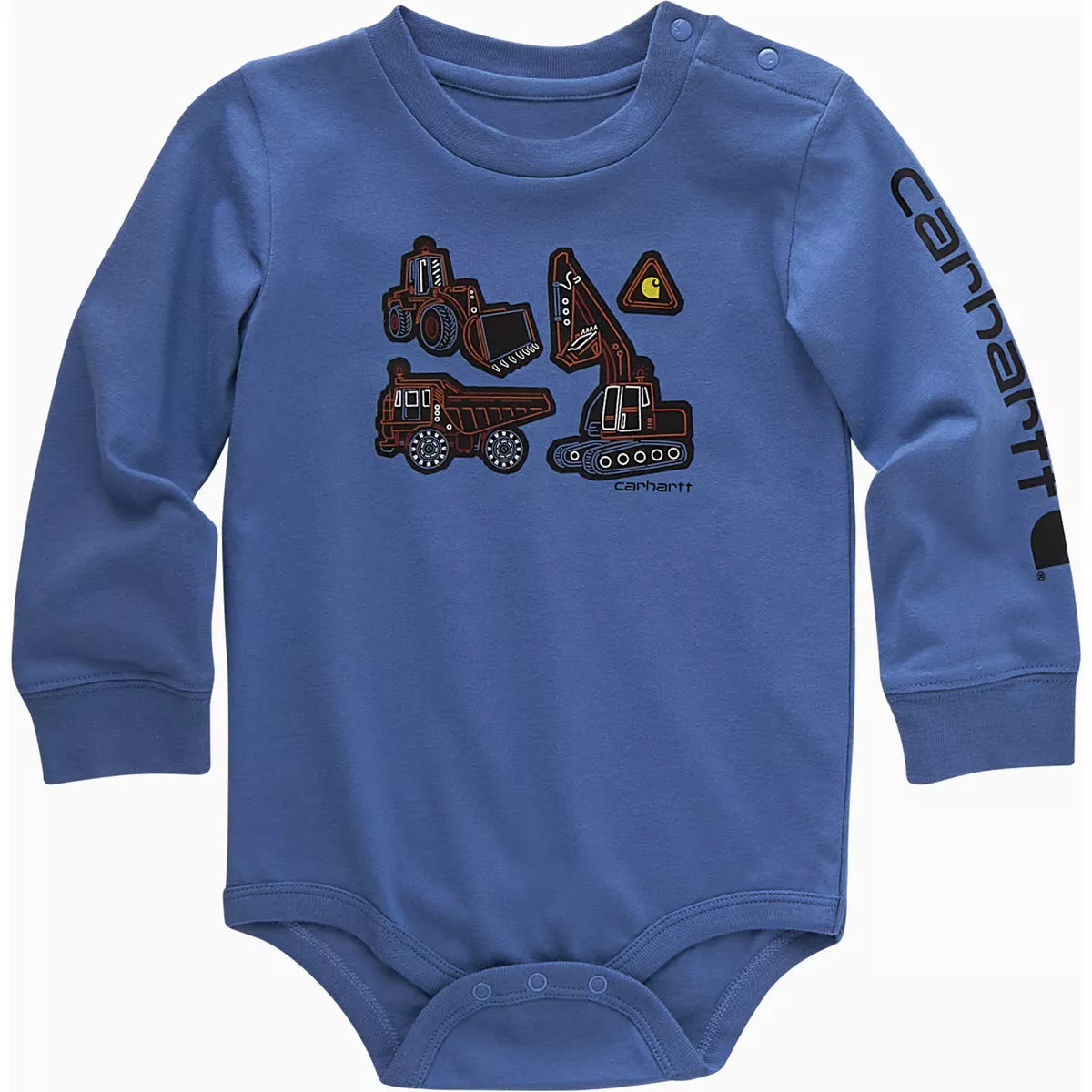 Carhartt Boys' 12M Electric Blue Lemonade Long Sleeve Construction Bodysuit