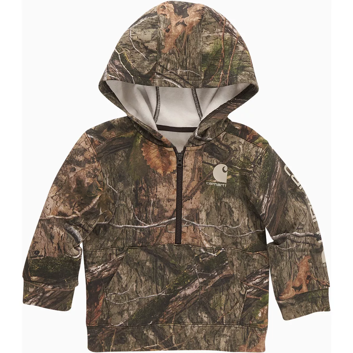 Carhartt Boys' 12M Mossy Oak Country DNA Long Sleeve Lightweight Half-Zip Camo Sweatshirt