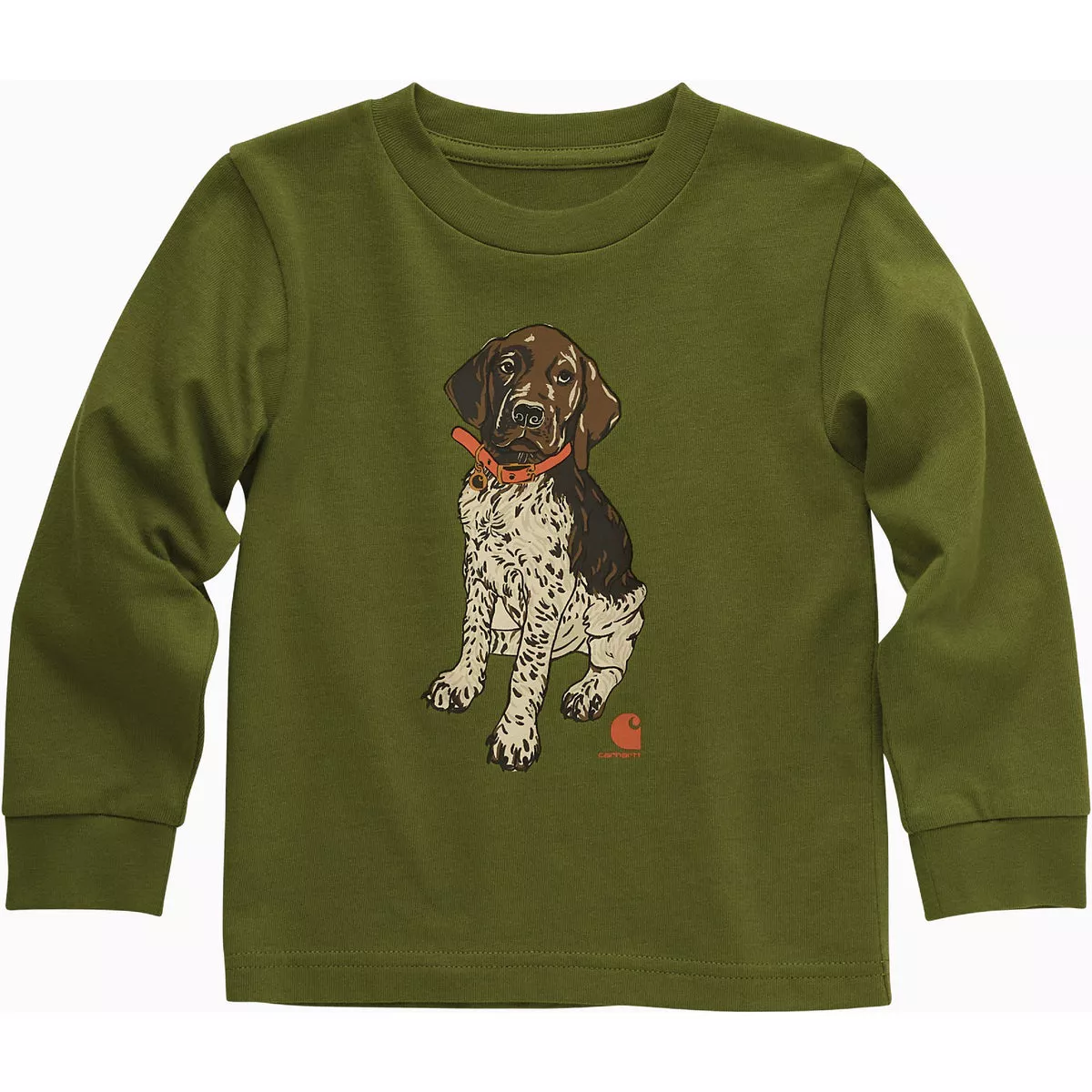 Carhartt Boy's 12M Calla Green Long Sleeve Puppy T-Shirt